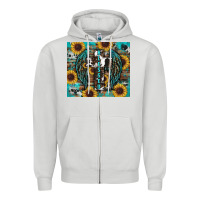 Dove Grey western blessed sunflower's Zipper Hoodie - RanaPortraitStore
