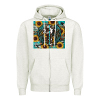 Oatmeal Heather western blessed sunflower's Zipper Hoodie - RanaPortraitStore