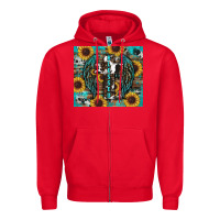 Red western blessed sunflower's Zipper Hoodie - RanaPortraitStore