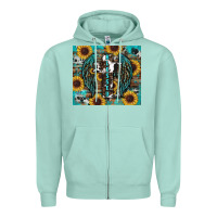 Seafoam western blessed sunflower's Zipper Hoodie - RanaPortraitStore