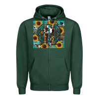 Sports Green western blessed sunflower's Zipper Hoodie - RanaPortraitStore