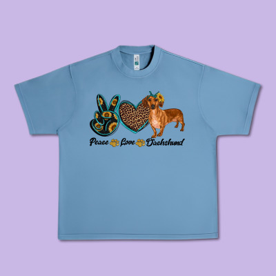 Peace Love Dachshund Urban Heavy Tee Designed By Ranaportraitstore