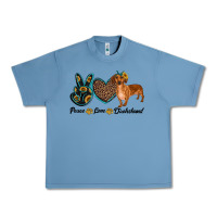 Pebble Blue peace love dachshund Urban Heavy Tee - RanaPortraitStore