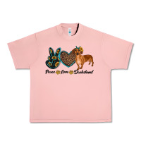 Salmon peace love dachshund Urban Heavy Tee - RanaPortraitStore