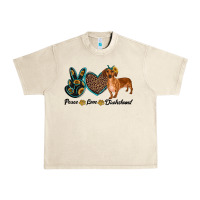 Sandshell peace love dachshund Urban Heavy Tee - RanaPortraitStore
