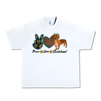 White peace love dachshund Urban Heavy Tee - RanaPortraitStore