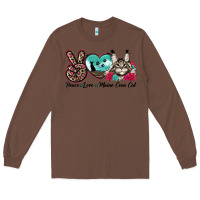 Chestnut peace love maine coon cat Long Sleeve Tee - LillyAllenDesigns