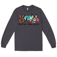 Smoke peace love maine coon cat Long Sleeve Tee - LillyAllenDesigns