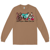Toasted Coconut peace love maine coon cat Long Sleeve Tee - LillyAllenDesigns