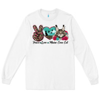 White peace love maine coon cat Long Sleeve Tee - LillyAllenDesigns