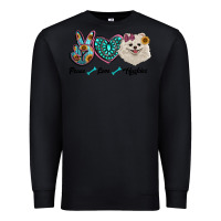 Black peace love pomeranian Premium Sweatshirt - RanaPortraitStore