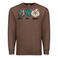 Chestnut peace love pomeranian Premium Sweatshirt - RanaPortraitStore