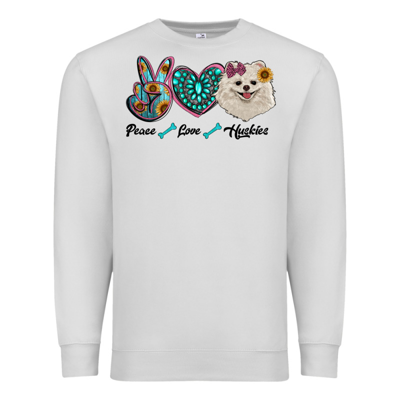Peace Love Pomeranian Premium Sweatshirt by RanaPortraitStore | Teevron