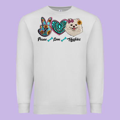 Peace Love Pomeranian Premium Sweatshirt Designed By Ranaportraitstore