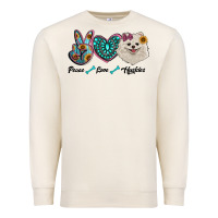 Sandshell peace love pomeranian Premium Sweatshirt - RanaPortraitStore