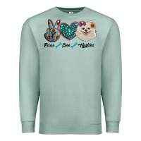 Seafoam peace love pomeranian Premium Sweatshirt - RanaPortraitStore