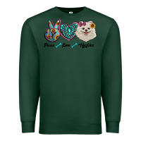 Sports Green peace love pomeranian Premium Sweatshirt - RanaPortraitStore