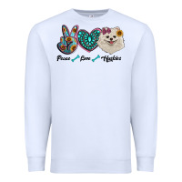 White peace love pomeranian Premium Sweatshirt - RanaPortraitStore
