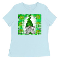Baby Blue St. Patricks Day Gnome Ladies Tee - CowhideDigitalArt