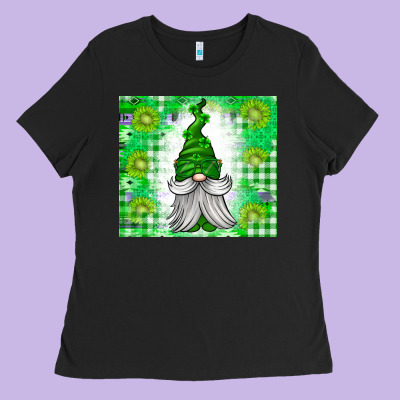 St. Patricks Day Gnome Ladies Tee Designed By Cowhidedigitalart