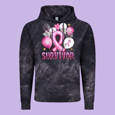 Balloons Cancer Ribbon Survivor Vintage Hoodie Designed By Artiststas