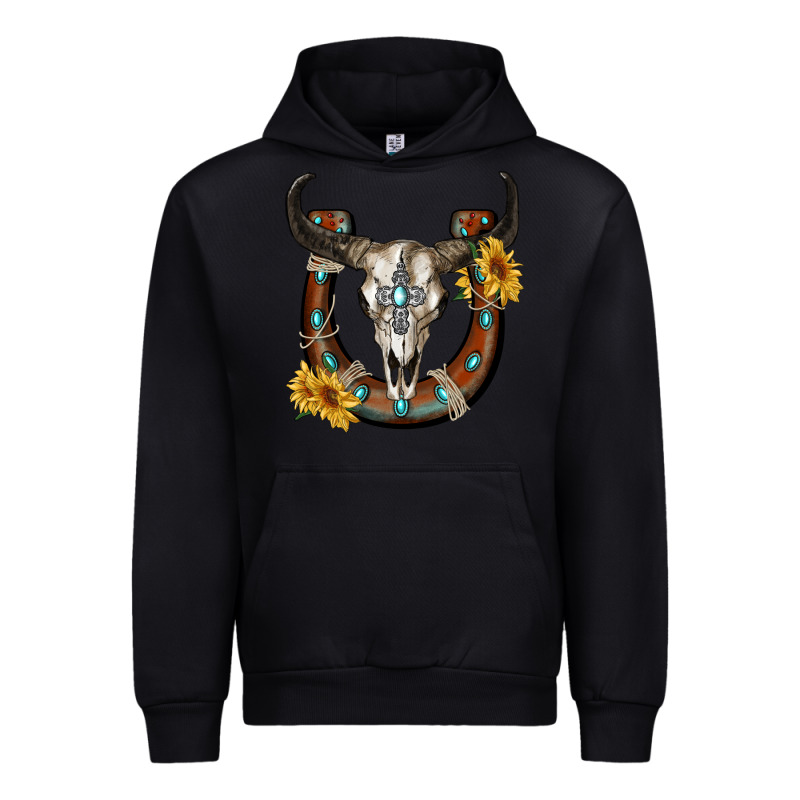 Bull Skull With Horseshoe Urban Hoodie by RanaPortraitStore | Teevron