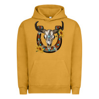 Pigment Peanut Butter bull skull with horseshoe Urban Hoodie - RanaPortraitStore