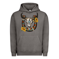 Pigment Tornado bull skull with horseshoe Urban Hoodie - RanaPortraitStore