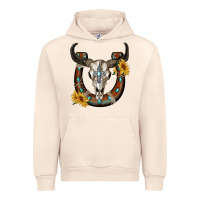 Sandshell bull skull with horseshoe Urban Hoodie - RanaPortraitStore