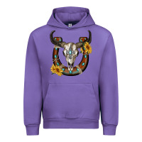 Tulip bull skull with horseshoe Urban Hoodie - RanaPortraitStore
