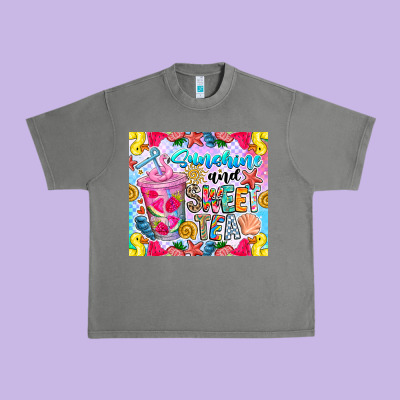 Summer Vibes With Sweet Tea Urban Heavy Tee Designed By Cowhidedigitalart