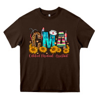 Chocolate Brown CMA Certified Medical Assistant Heavy Core Tee - FaDigitalArtStudio
