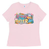 Bubblegum Pink Happy Easter Ladies Tee - LillyAllenDesigns