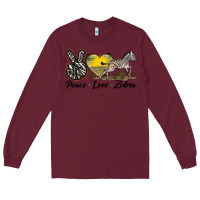 Burgundy peace love zebra Long Sleeve Tee - LillyAllenDesigns