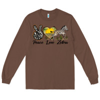 Chestnut peace love zebra Long Sleeve Tee - LillyAllenDesigns