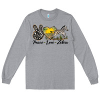 Heather Grey peace love zebra Long Sleeve Tee - LillyAllenDesigns