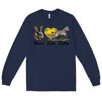 Navy peace love zebra Long Sleeve Tee - LillyAllenDesigns