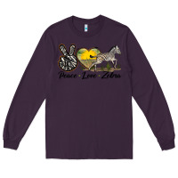 Plum peace love zebra Long Sleeve Tee - LillyAllenDesigns
