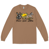 Toasted Coconut peace love zebra Long Sleeve Tee - LillyAllenDesigns