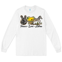 White peace love zebra Long Sleeve Tee - LillyAllenDesigns