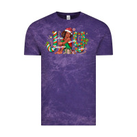 Cloud Purple Joy Girl Black Vintage Tee - CowhideDigitalArt