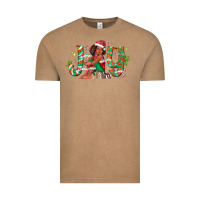 Vintage Coffee Joy Girl Black Vintage Tee - CowhideDigitalArt