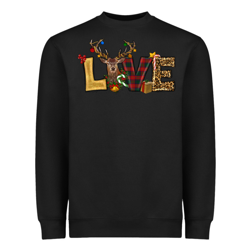 Christmas Reindeer Love Heavyweight Sweatshirt by RanaPortraitStore | Teevron