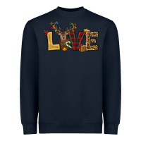 Navy christmas reindeer love Heavyweight Sweatshirt - RanaPortraitStore