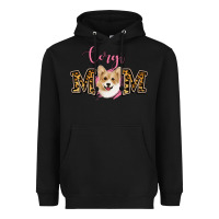 Black Corgi Mom Heavyweight Hoodie - Jasminsmagicworld