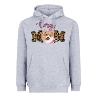 Heather Grey Corgi Mom Heavyweight Hoodie - Jasminsmagicworld