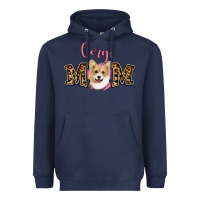Navy Corgi Mom Heavyweight Hoodie - Jasminsmagicworld