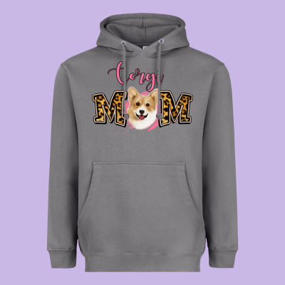 Corgi Mom Heavyweight Hoodie Designed By Jasminsmagicworld
