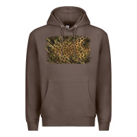 Coffee Camouflage Leopard Background Premium Hoodie - Jasminsmagicworld