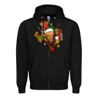 Black christmas texas highland cow Zipper Hoodie - Jasminsmagicworld